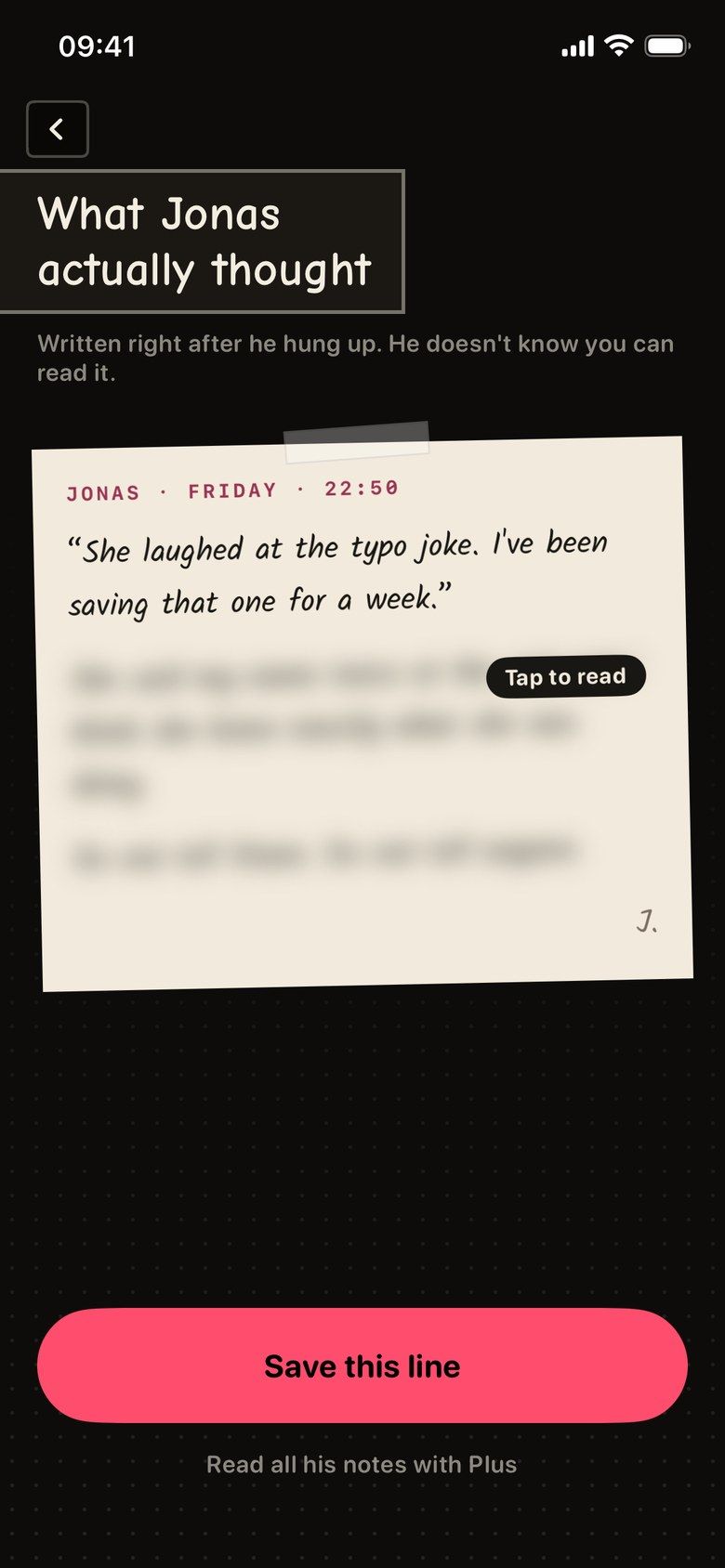 What Jonas actually thought: his private note about you after the call